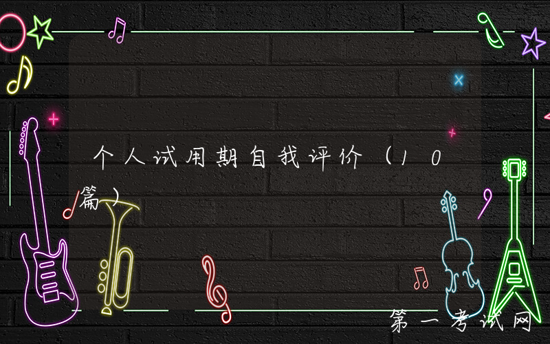个人试用期自我评价（10篇）