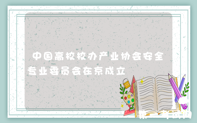 中国高校校办产业协会安全专业委员会在京成立