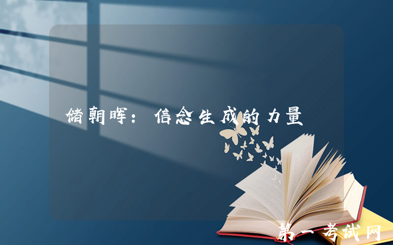储朝晖：信念生成的力量