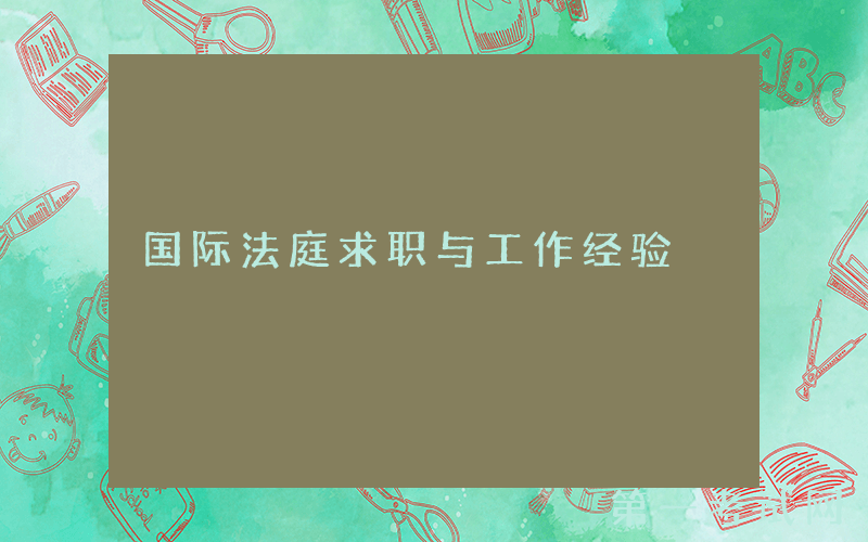 国际法庭求职与工作经验