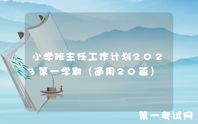 小学班主任工作计划2023第一学期（通用20篇）
