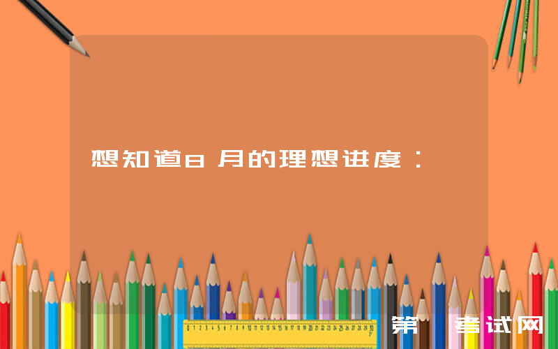 想知道8月的理想进度：