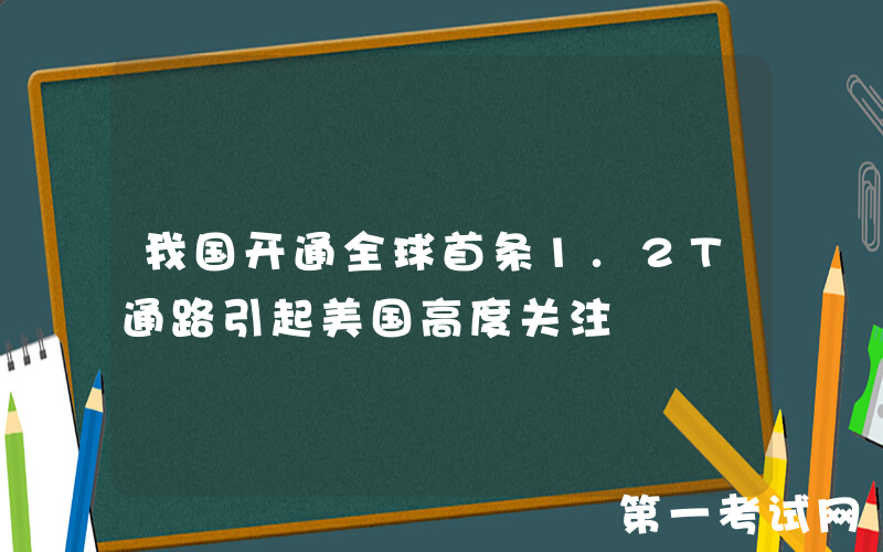 我国开通全球首条1.2T通路引起美国高度关注