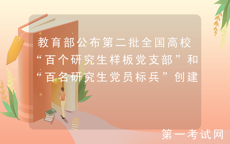 教育部公布第二批全国高校“百个研究生样板党支部”和“百名研究生党员标兵”创建培育工作验收通过名单