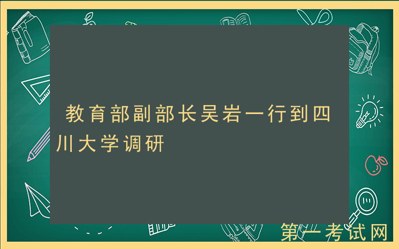 教育部副部长吴岩一行到四川大学调研