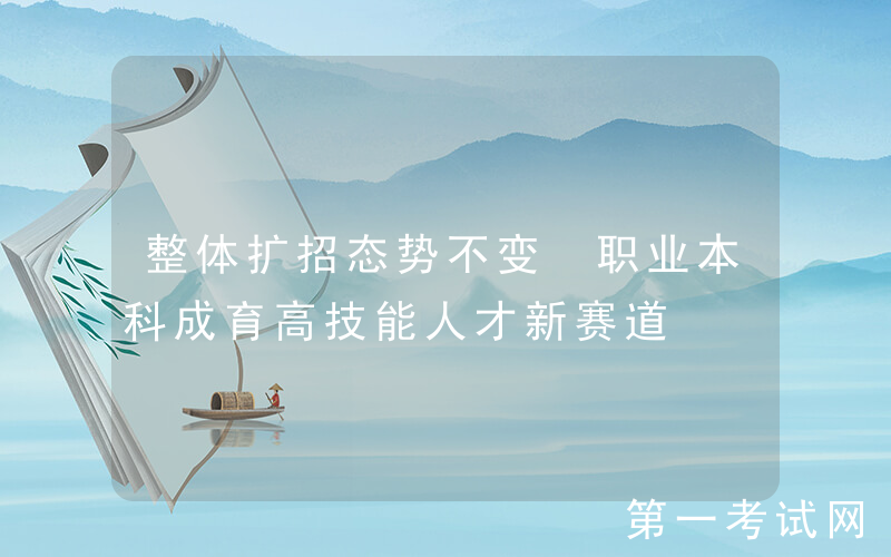 整体扩招态势不变 职业本科成育高技能人才新赛道