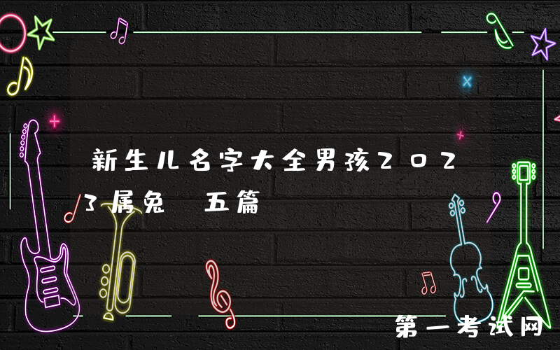 新生儿名字大全男孩2023属兔（五篇）