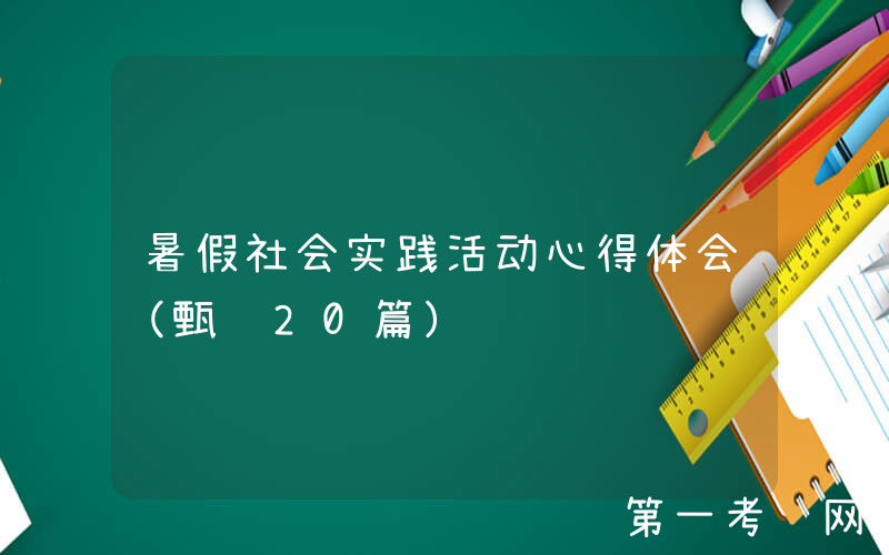 暑假社会实践活动心得体会（甄选20篇）