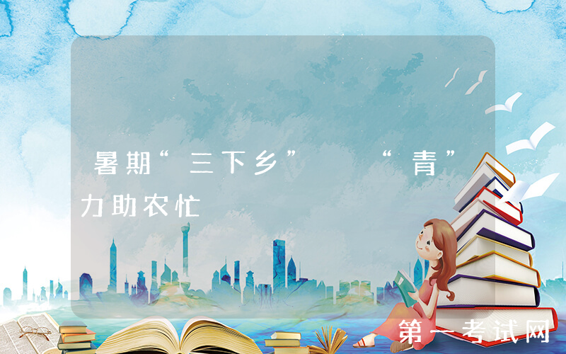 暑期“三下乡”  “青”力助农忙