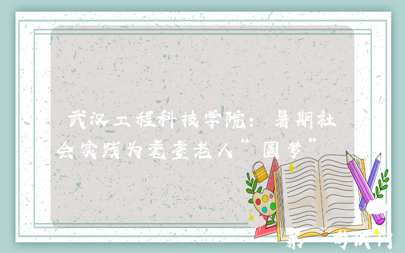 武汉工程科技学院：暑期社会实践为耄耋老人“圆梦”