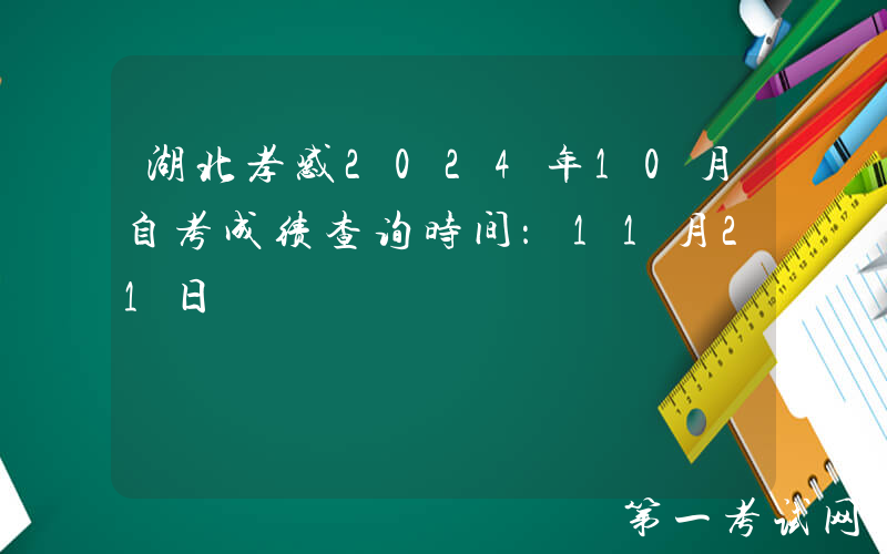湖北孝感2024年10月自考成绩查询时间：11月21日