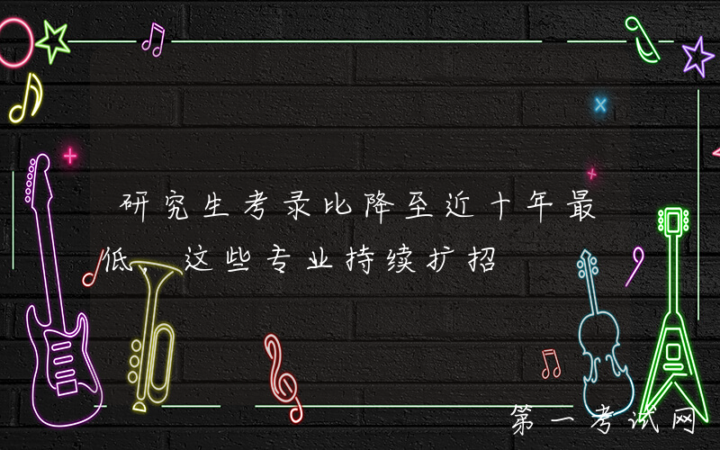 研究生考录比降至近十年最低，这些专业持续扩招