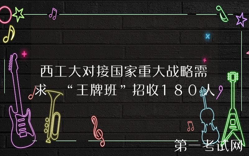 西工大对接国家重大战略需求 “王牌班”招收180人