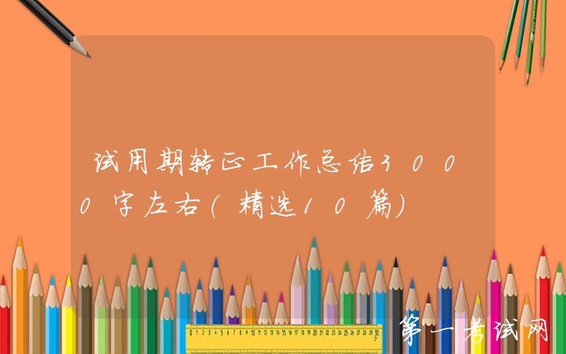 试用期转正工作总结3000字左右（精选10篇）