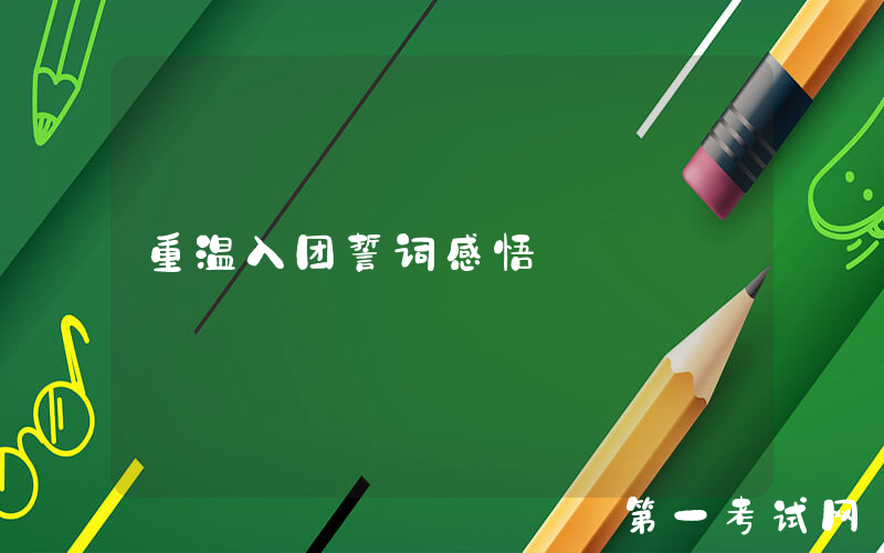 重温入团誓词感悟