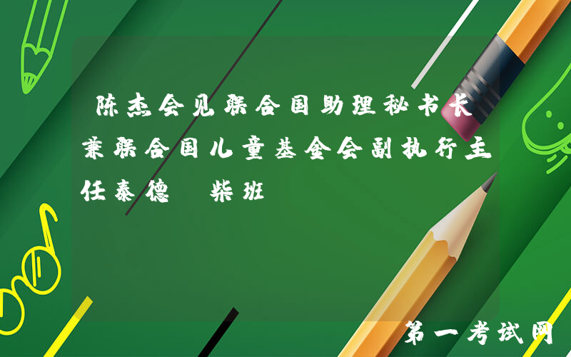 陈杰会见联合国助理秘书长兼联合国儿童基金会副执行主任泰德·柴班