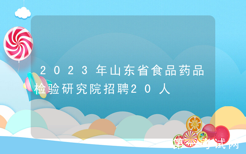2023年山东省食品药品检验研究院招聘20人