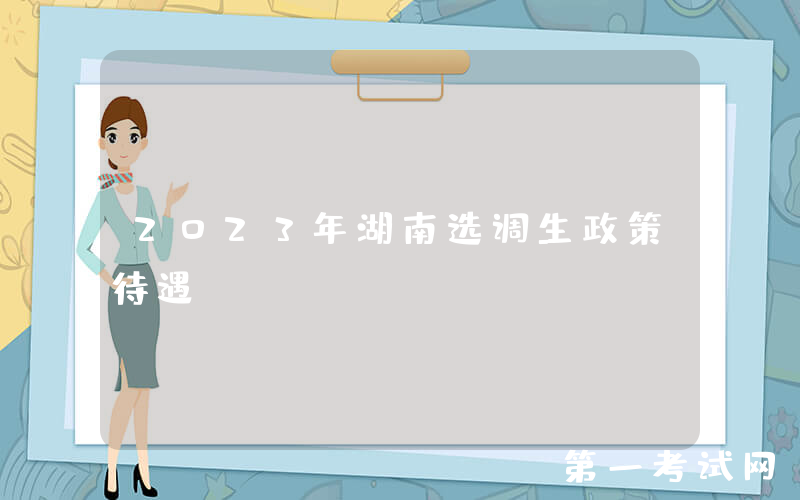 2023年湖南选调生政策待遇