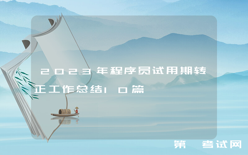 2023年程序员试用期转正工作总结10篇