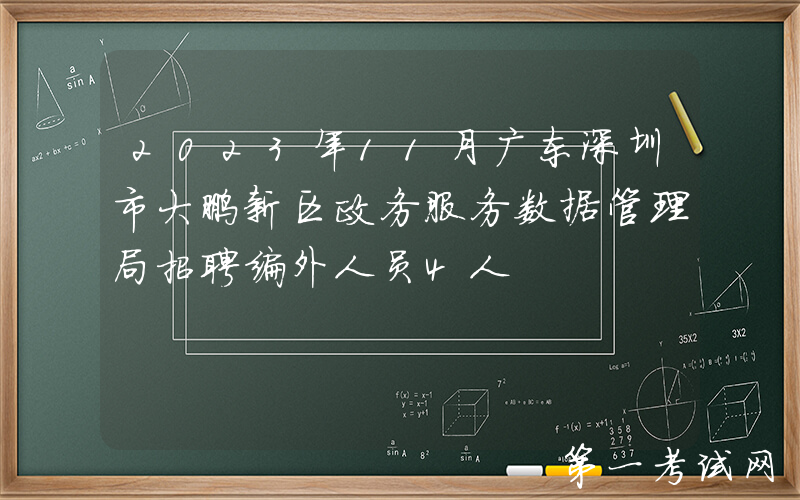 2023年11月广东深圳市大鹏新区政务服务数据管理局招聘编外人员4人