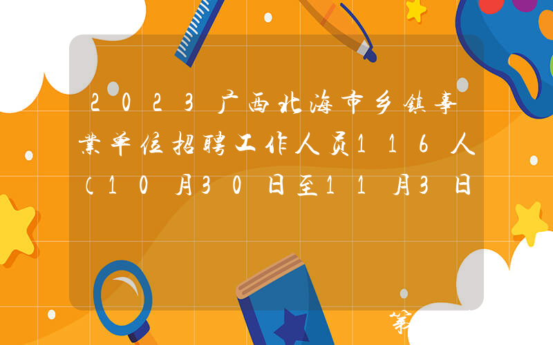 2023广西北海市乡镇事业单位招聘工作人员116人（10月30日至11月3日报名）