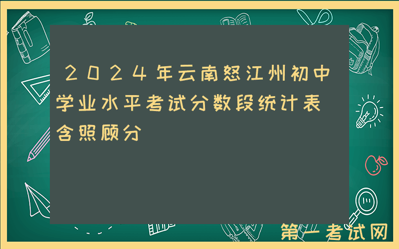 2024年云南怒江州初中学业水平考试分数段统计表（含照顾分）
