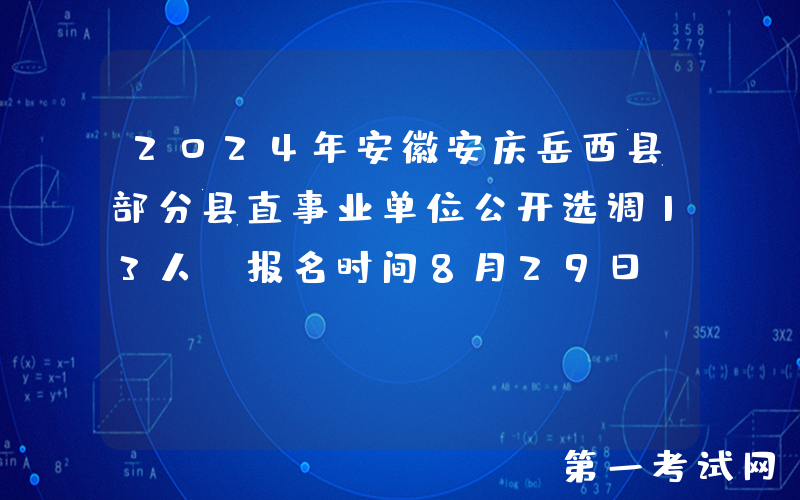 2024年安徽安庆岳西县部分县直事业单位公开选调13人（报名时间8月29日-30日）