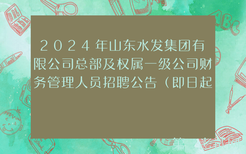 2024年山东水发集团有限公司总部及权属一级公司财务管理人员招聘公告（即日起报名）