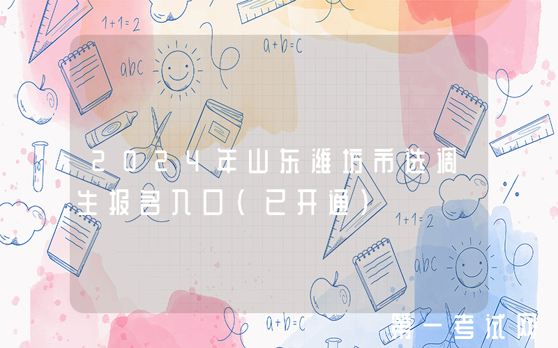 2024年山东潍坊市选调生报名入口（已开通）