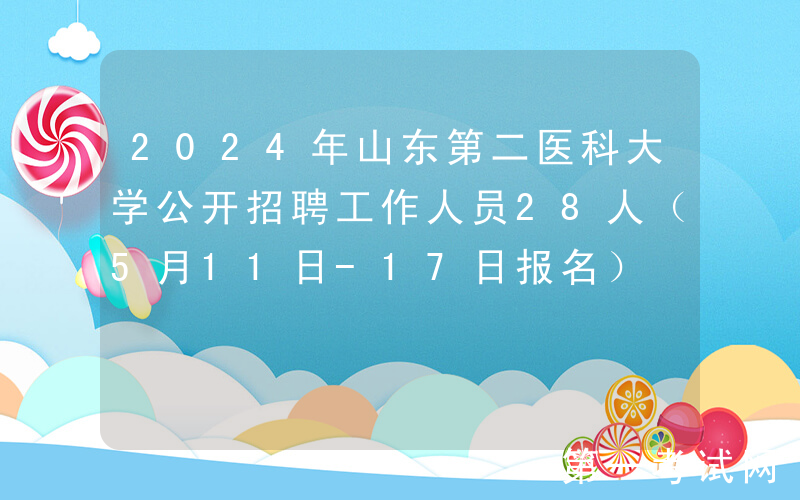 2024年山东第二医科大学公开招聘工作人员28人（5月11日-17日报名）