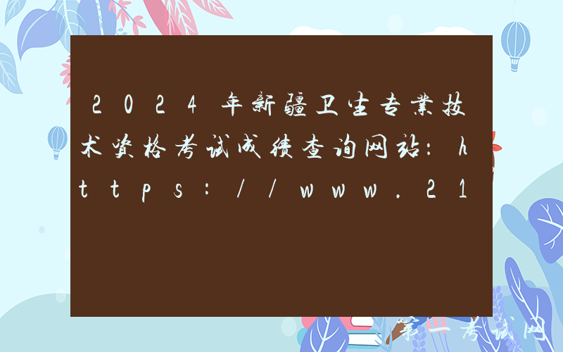 2024年新疆卫生专业技术资格考试成绩查询网站：https://www.21wecan.com