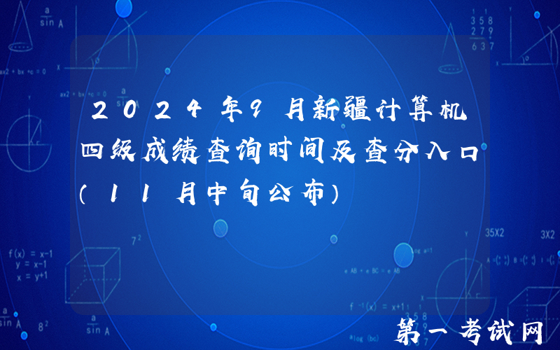 2024年9月新疆计算机四级成绩查询时间及查分入口（11月中旬公布）