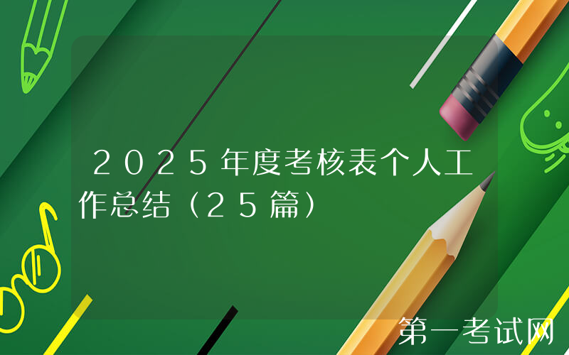 2025年度考核表个人工作总结（25篇）
