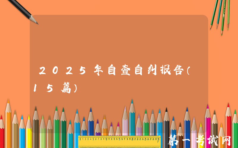 2025年自查自纠报告（15篇）